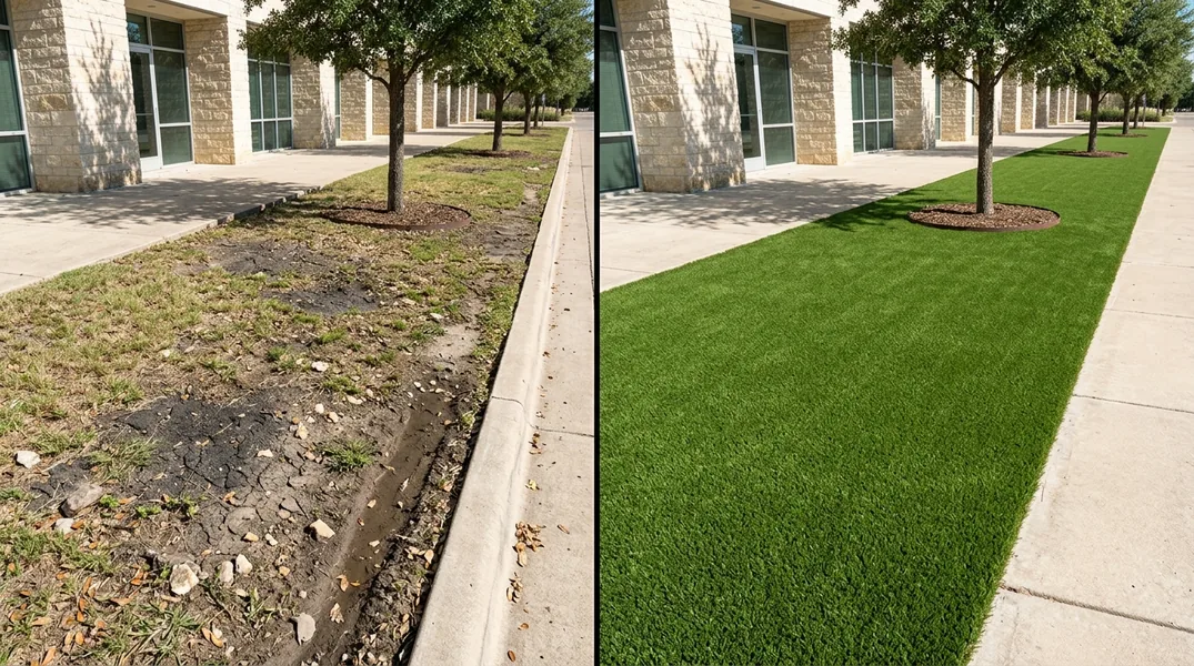 Result artificial grass installation in Austin - Austin Turf Installation