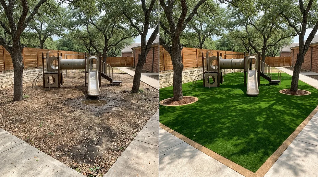 Result artificial grass installation in Austin - Austin Turf Installation
