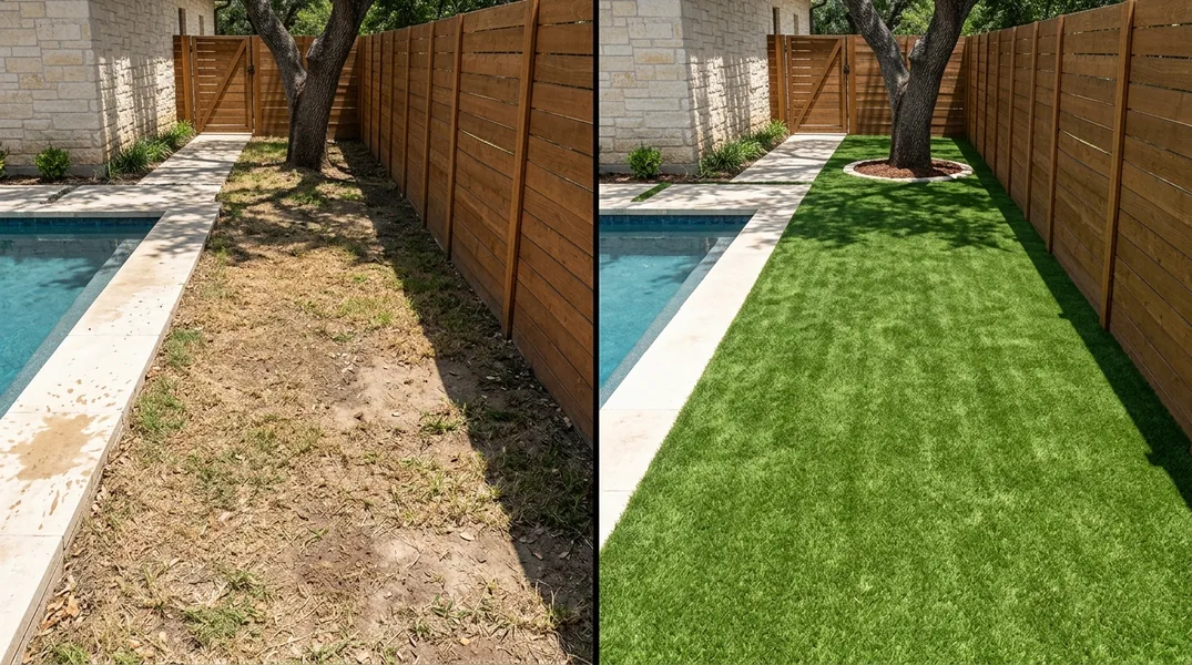 Result artificial grass installation in Austin - Austin Turf Installation